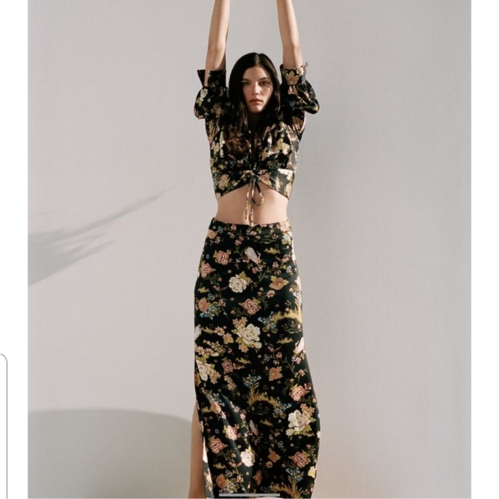 Zara 2pc XS Floral Top and Pencil Skirt NWT Sold out